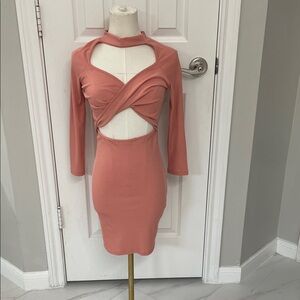 Symphony Coral Backless Dress